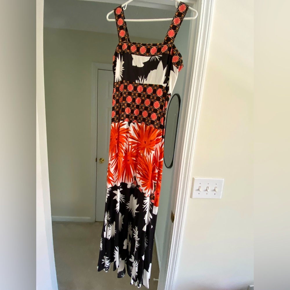 Adorable Flower Print High Low Maxi Dress